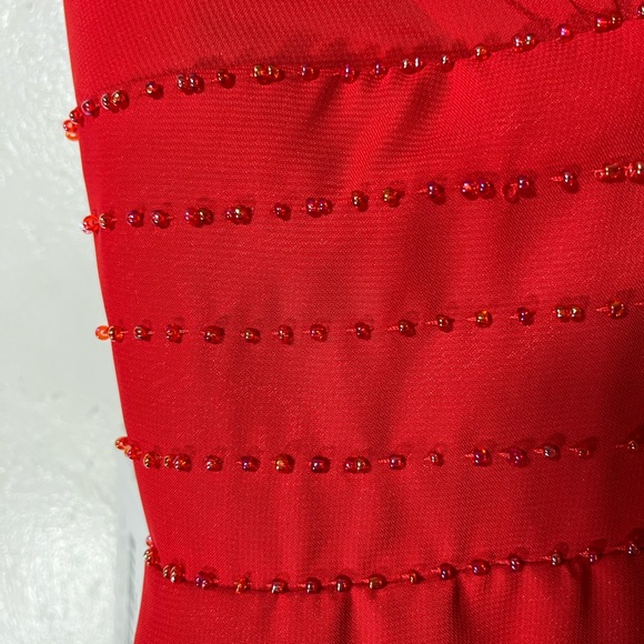 NWT JJ’s House Red Chiffon Embellished Formal Dress SZ 8 - Picture 4 of 16